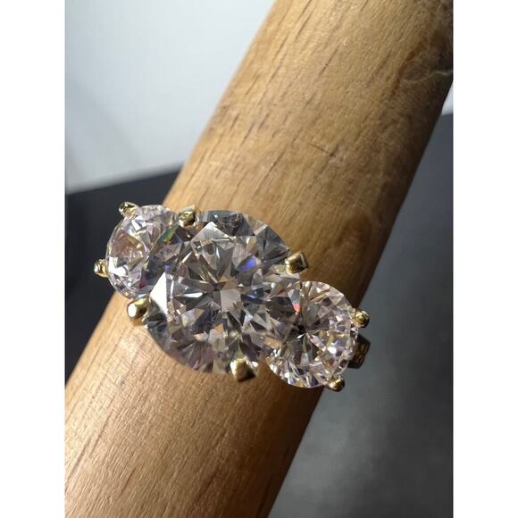 10k gold CZ past present and future ring size 9 - Picture 9 of 10